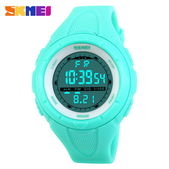 SKMEI Brand 1025 LED Digital Sports Watches 5ATM Swim Climbing Fashion Outdoor Casual Women/Men Wristwatches(Blue)  
