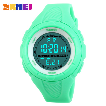 SKMEI Brand 1025 LED Digital Sports Watches 5ATM Swim Climbing Fashion Outdoor Casual Women/Men Wristwatches(Green?  