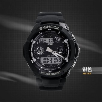 Skmei Digital Men Watch Analog S Shock Men military army Watchwater resistant Date Calendar LED Sport Watches relogio masculino0931 Silver - intl  