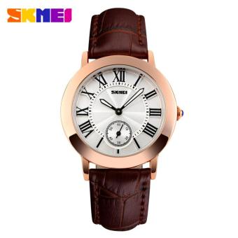 Skmei Fashion Casual Ladies Leather Strap Watch Water Resistant 30m 1083CL - Coklat  