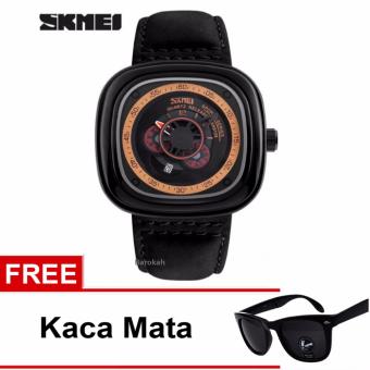 SKMEI Jam Tangan - 9129 - Black + Free Kacamata  