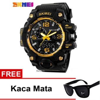 SKMEI Jam Tangan - AD1155 - Black Gold + Free Kacamata  