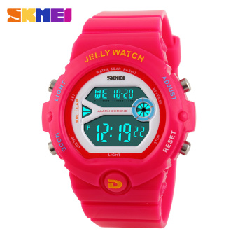 Skmei Luxury Brand Women Sport Watches LED Electronic Digital Watch 50M Waterproof Outdoor Dress Wristwatches(Rose red)  
