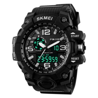 SKMEI Mens Outdoor Sports Quartz Watch Digital LED Men WaterproofMilitary Watches Alarm Chrono Calendar Wristwatches - intl  