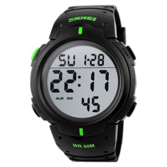 Skmei Mens Sports Watches Dive 50m Digital LED Military Watch MenElectronics Wristwatches - intl  
