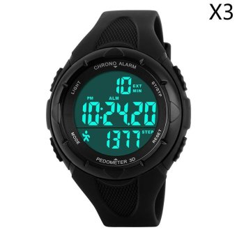 SKMEI Pedometer Women Digital Wristwatches LED Health Sports Watches Waterproof Girls For Gift Alarm Chrono Calendar Watch 1108,3pcs/pack - intl  