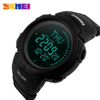 SKMEI Watch 1231 Kompas 5ATM air bukti Digital kolam Olahraga Watch pria Watch EL Backlight Countdown jam tangan - intl  