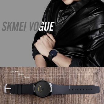 SKMEI Watch 1601S Ultra tipis sederhana pria menonton Dial besar bisnis hitam Alloy kuarsa Watches Fashion PU tali arloji 30M tahan air  
