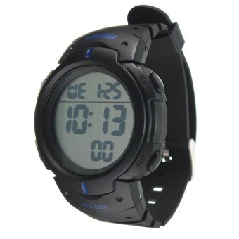 SKMEI Waterproof LED Light Digital Date Alarm LCD Wrist Watch Men Women Sports - intl  