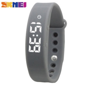 Skmei Women LED Sports Bracelet Smart Watch 3D Pedometer Health Monitoring Smart Digital Watch Sleep Quality Temperature Monitoring - Gery - intl  