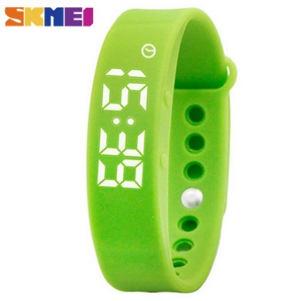 Skmei Women LED Sports Bracelet Smart Watch 3D Pedometer Health Monitoring Smart Digital Watch Sleep Quality Temperature Monitoring - Green - intl  
