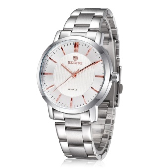 Skone Brand Fashion Casual Women Watch Luxury Full Silver Alloy Quartz Watches for Female Wristwatches Ladies Clocks - intl  
