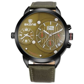 SKONE Brand Fashion Men's Multi-function Quartz Sport Wristwatches New Design Dial 383302(Green) - intl  