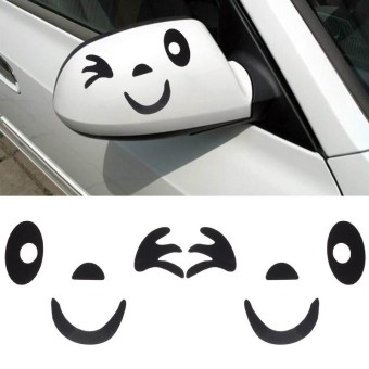 Gambar Smile Face Design 3D Decoration Sticker For Car Side MirrorRearview BK   intl