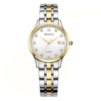 SOBUY Bentley BINLI strip Damen quartz watch lovers watch waterproof fashion Diamond Ladies Watch business (White)  