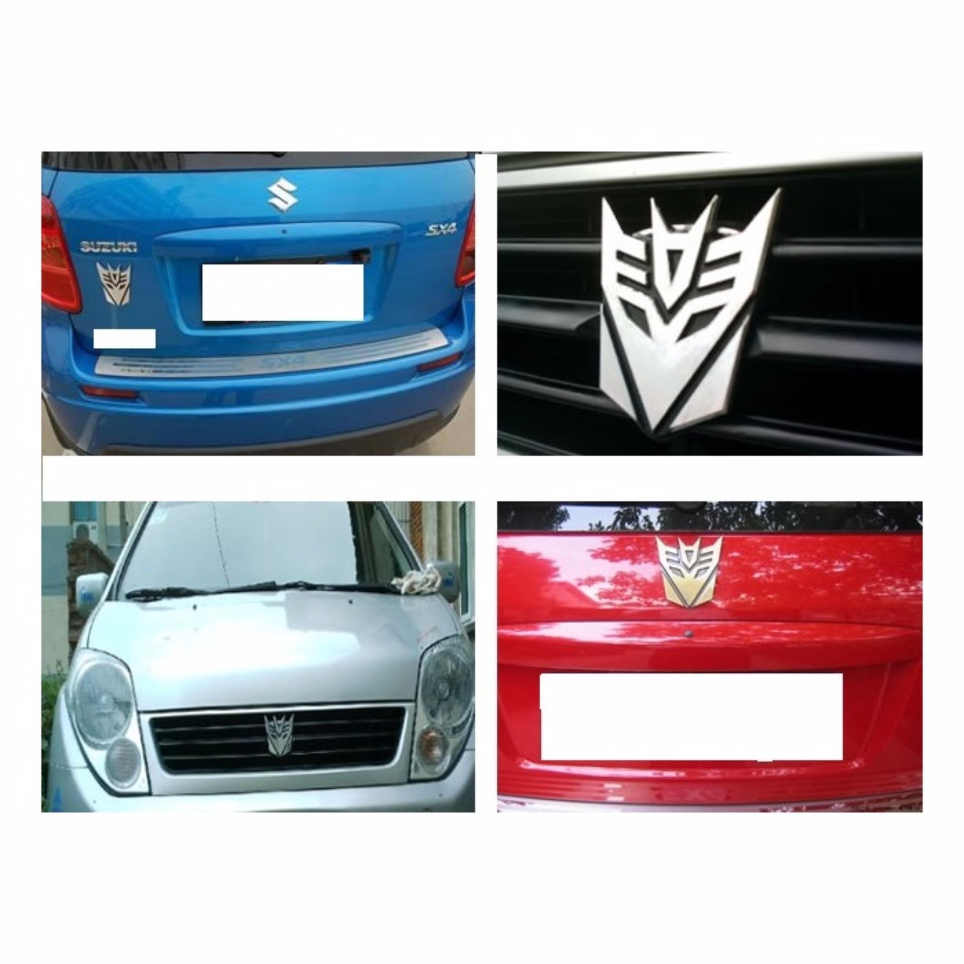 Sohoku Emblem Stiker 3D Transformer Decepticon (Silver) .