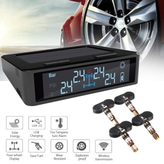 Gambar Solar Tyre Alarm pressure monitoring system + 4 built in sensors   intl