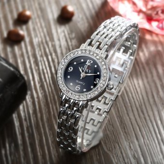 SOXY Women's Elegant Fashion Wrist Watch with Dazzling Crystals Decoration(Black Dial) - intl  