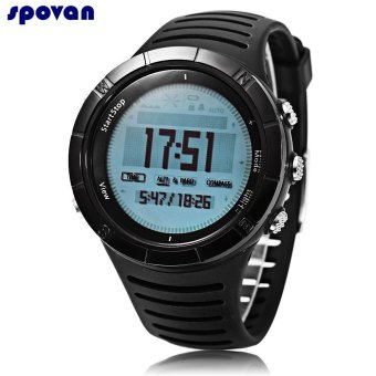 SPOVAN SPV806 Digital Outdoor Sports Watch Altimeter Compass Barometer Dual Time 5ATM Wristwatch (White) - intl  