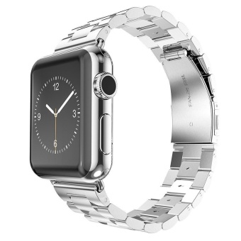 Stainless Steel Watch Band For Watch Apple Watch Band Strap Link Bracelet Accessories 42 mm Classical Lock with Adapter - intl  