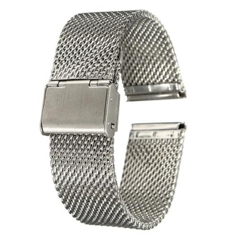 Stainless Steel Watch Strap Shark Mesh Chainmail Bracelet Unisex Silver 20mm - intl  