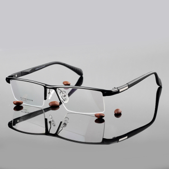 Gambar Stallane Fashion miopia bingkai kacamata Optik kacamata bingkaikacamata bisnis aluminium alis Tr90 kacamata untuk pria (hitam)