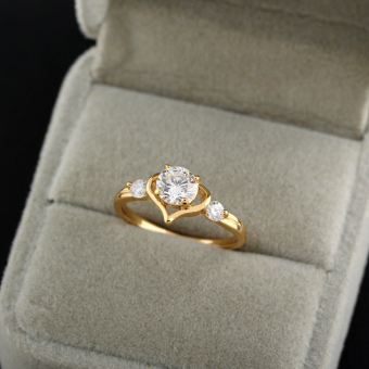 Sweet Cinta Hati Wanita Perhiasan Cincin Tembaga 18 Karat Emas #8 Fil USA Pebruari 2019 - 2 Sweet Cinta Hati Wanita Perhiasan Cincin Tembaga 18 Karat Emas #8 Fil USA - 2