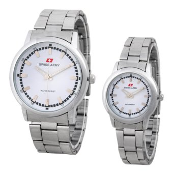 Swiss Army Couple SA 6033 COUPLE SS SIL - Jam Tangan Couple  