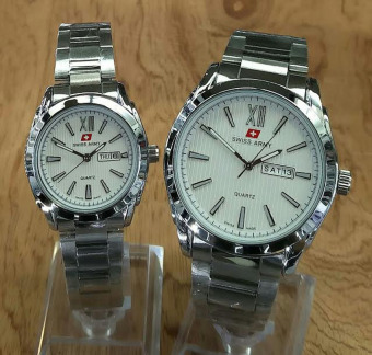 Swiss Army Couple - Stainless Steel - Silver White - SA6677 SW Couple  