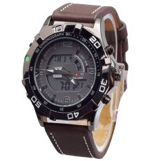 Swiss Army Dual Time - Jam Tangan Pria - Leather Strap - SA 1211 Brown