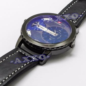 Swiss Army Dual Time - Jam Tangan Pria - Strap Kulit - Hitam Variasi Biru - SA 0047 April 2018 - 3 Swiss Army Dual Time - Jam Tangan Pria - Strap Kulit - Hitam Variasi Biru - SA 0047 - 3