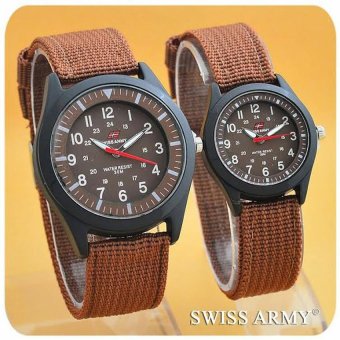 Swiss Army - Jam Tangan Couple - Canvas Strap - SA 3577 Brown  