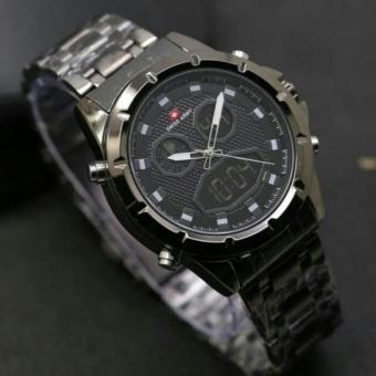 Swiss Army Original MAMBAL Dual Time - Jam Tangan Pria Strap Rantai - SA01663  