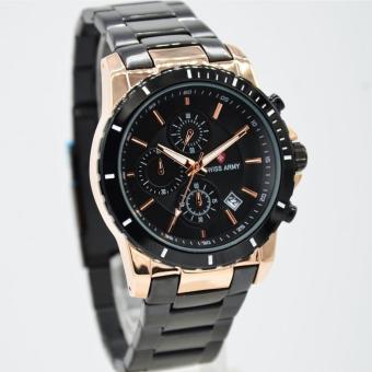 Swiss Army SA7161 Jam Tangan Pria Stainless Steel Hitam Rosegold  