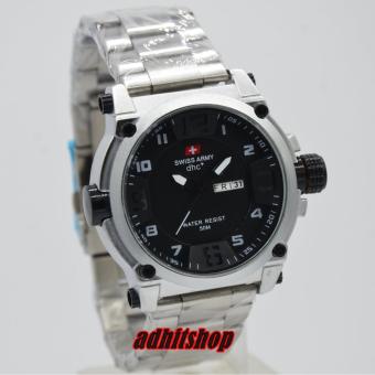 Swiss Army - SA7169 - Jam Tangan Pria - Stainlesstell Strap - Silver Black  