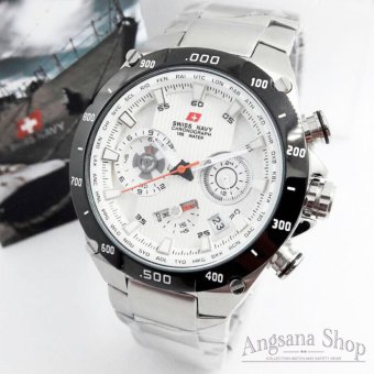 Swiss Navy Sn8301 - Jam Tangan Fashion Wanita - Desaign Actual Dinamis - Fiture Chronograph Active - Strap Leather - Silver White  