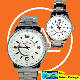 Swiss Time jam tangan coupel-bahan stainless steel  