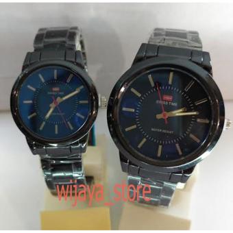 Swiss Time/Army - Jam Tangan Couple Stainless Steel ST-5421  