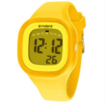 Synoke 66896 Women Waterproof Sport Watch Cool Fashion Digital Wristwatch (Yellow)  
