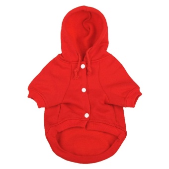 Gambar telimei Fashion Pure Color Soft Warm Pet Dog Puppy Hoodie CoatClothes (Red, S)   intl