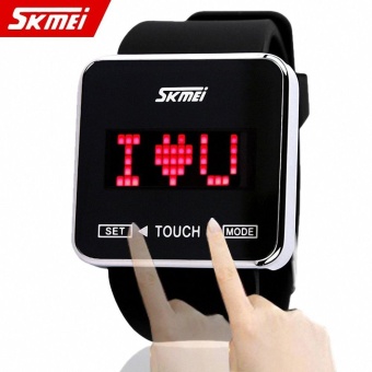The Newest Touch Screen Digital LED Waterproof Boys Girls Sport Casual Wrist Watches (Black) Creative - intl  