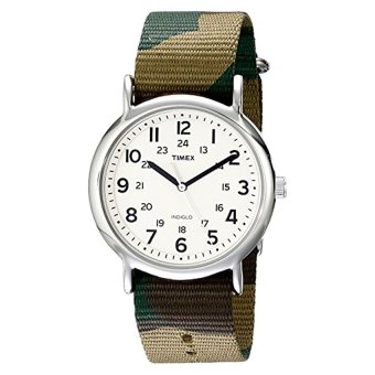 Timex Unisex T2P365 "Weekender" Silver-Tone Watch with Camo Nylon Band - intl  