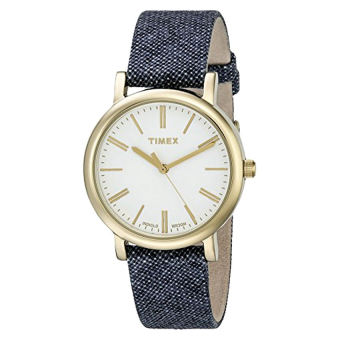 Timex Women's TW2P63800AB Originals Gold-Tone Watch with Blue Cloth Band - Intl  