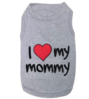 Gambar tinpsy Adorable I Love My Mommy Printed Pet Dog Puppy Vest ClothesT Shirt(Grey, S)   intl