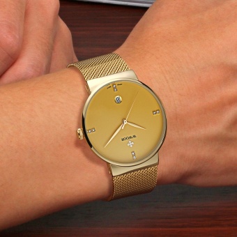 Top Brand Luxury Men's Watch 50m Waterproof Date Clock Male Sports Watches Men Quartz Casual Wrist Watch, Gold - intl  
