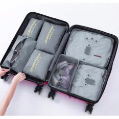 travel bag anak murah tas jinjing untuk traveling tas travel cantik Traveling Bag - Bag In Bag Korean Bag In Bag Korean Bag In Bag Organizer Travel Bag In Bag Bag In Bags Dual Bag In Bag Grey 1 set isi 7 pcs