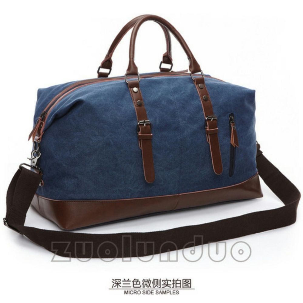 Travel Bag Kanvas Zou Lun Duo 8655 - Tas Tenteng /Jinjing -Tas Selempang - Tas Baju/Pakaian - Tas Mudik - Tas Wanita - Tas Pria