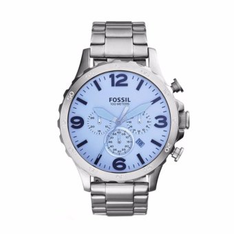 Triple 8 Collection - Fossil Nate Blue Crystal JR1509 - Jam tangan Pria Silver  