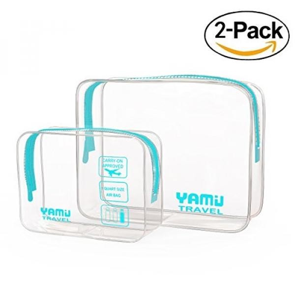 TSA Disetujui Toiletry Bag Travel Aksesoris Tahan Air Airline Clear Kit 3-1-1 TSA Quart Travel Bag Travel Ukuran Toiletries Bag untuk Pria & Wanita 2 Ukuran-Internasional