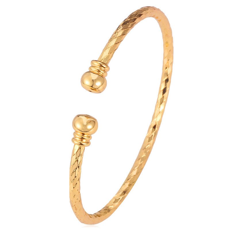 ... U7 Desain Sederhana Gelang Borgol 18 KB Nyata Emas Berlapis FashionWanita Aksesoris Perhiasan Hadiah Sempurna ...